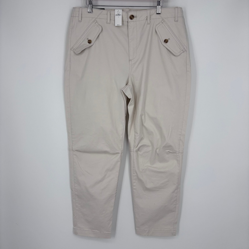 Banana Republic Authentic Chino Girlfriend Pants Women 14 Beige Utility NWT